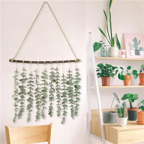 Artificial Eucalyptus Wall Hanging Decor, Fake Eucalyptus Leaves Greenery - Picture 2 of 7
